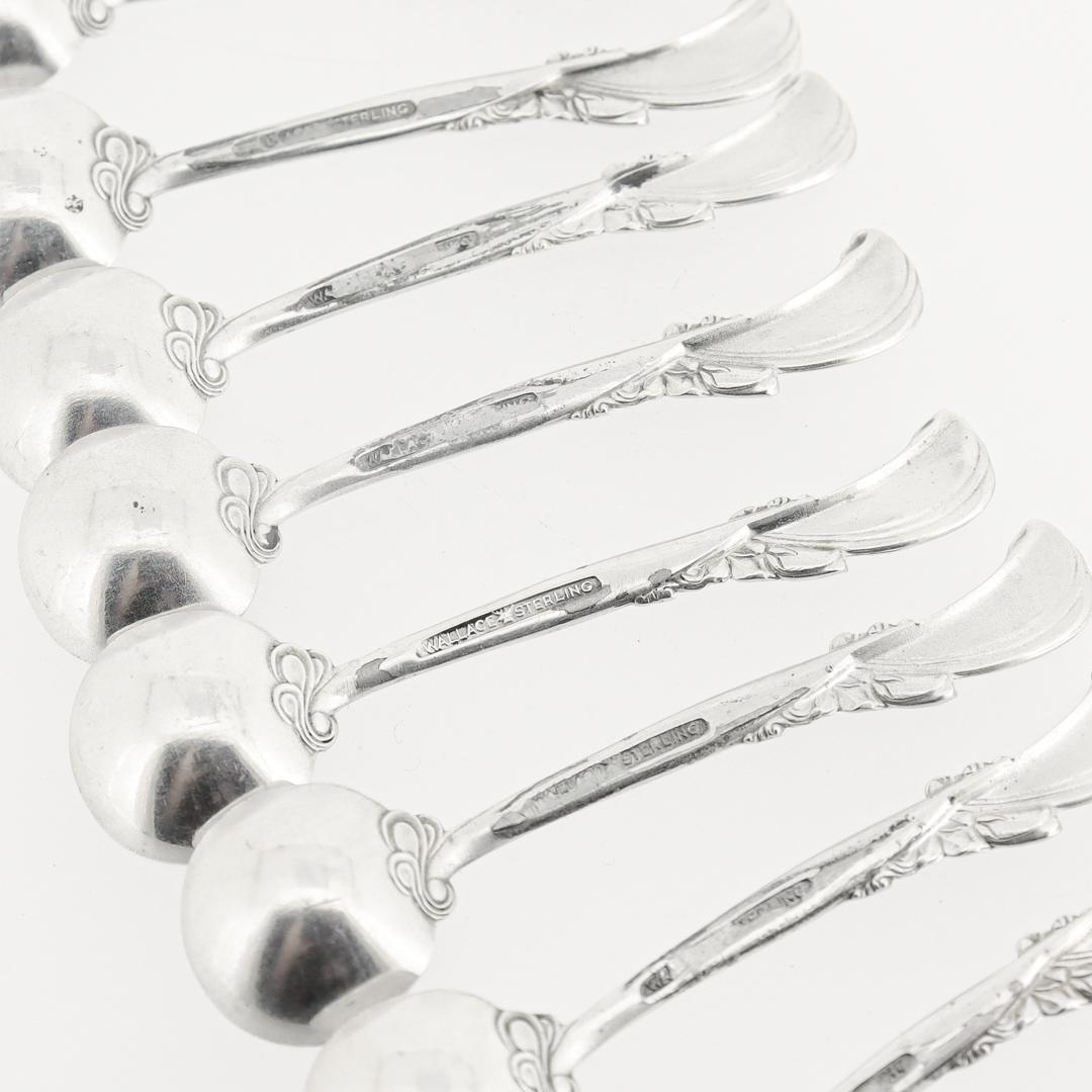 Set of 10 Wallace Waltz of Spring Pattern Sterling Silver Salt Spoons or Dips 2