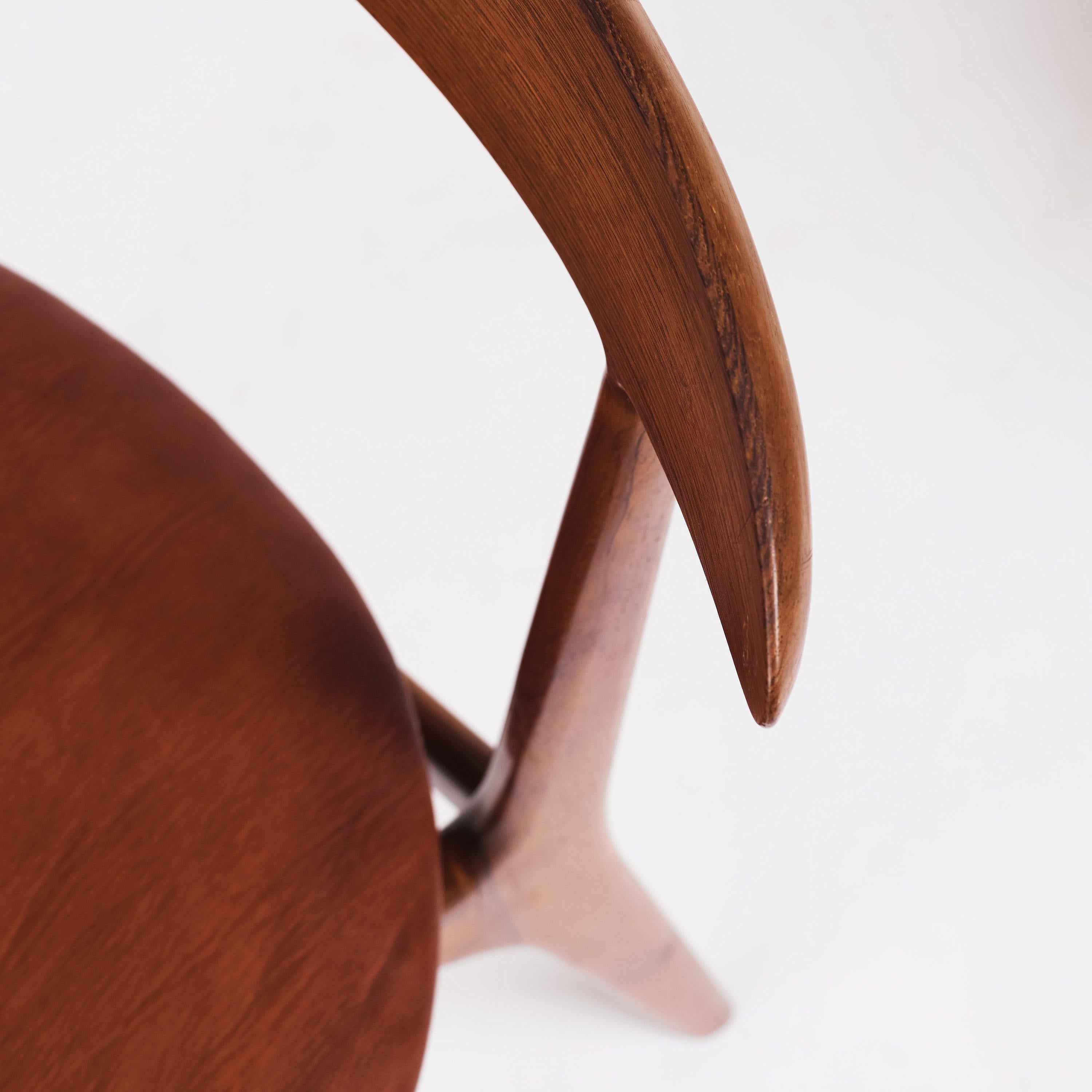 Ensemble de 10 chaises de salle à manger en bois de rose et cuir nigré patiné, par Kurt Østervig en vente 1