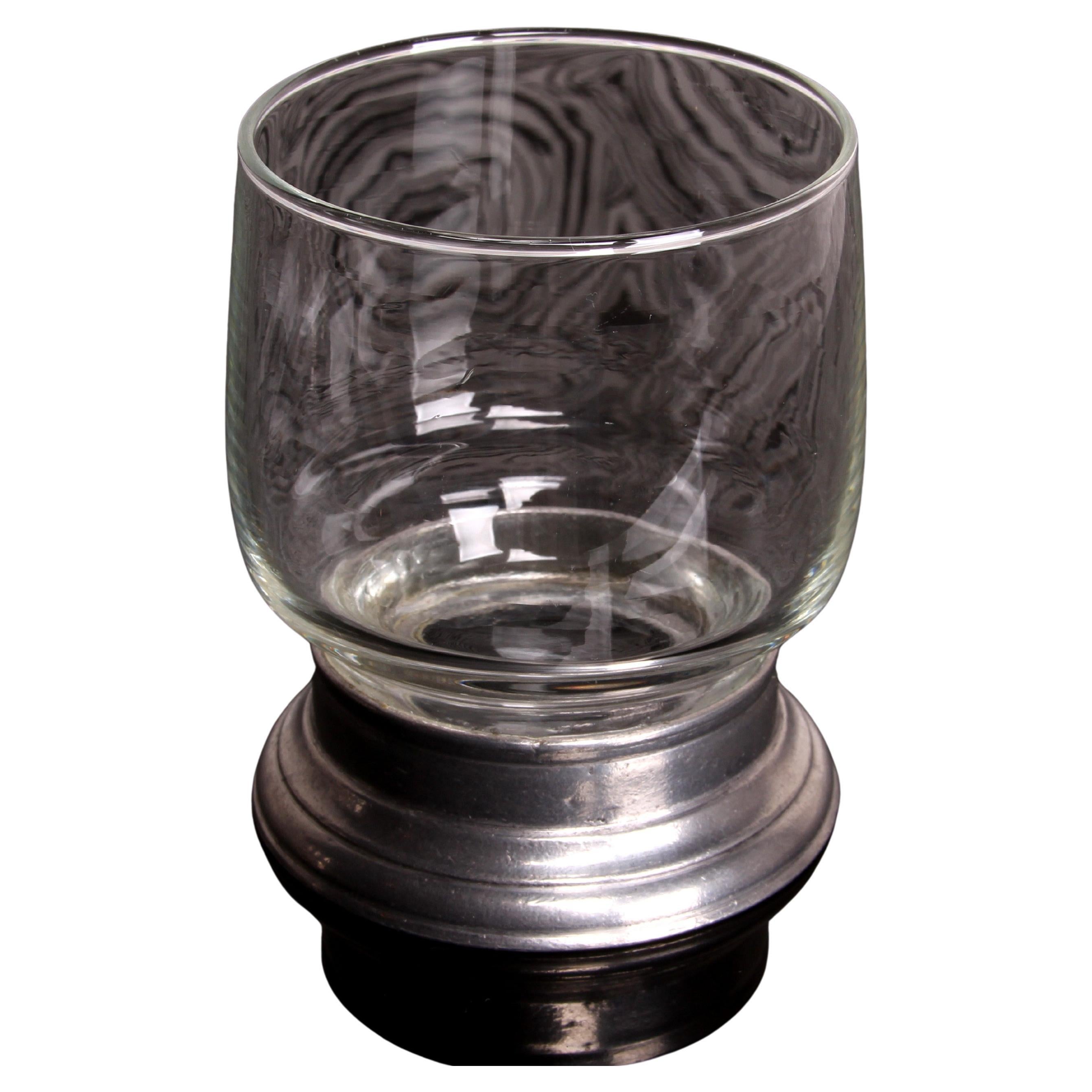 Set di 10 bicchieri da whisky o whiskey Italia con base in peltro anni '70 STILE VIP LOUNGE