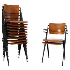 Set of 10 Wim Rietveld Pyramid Stacking Chairs