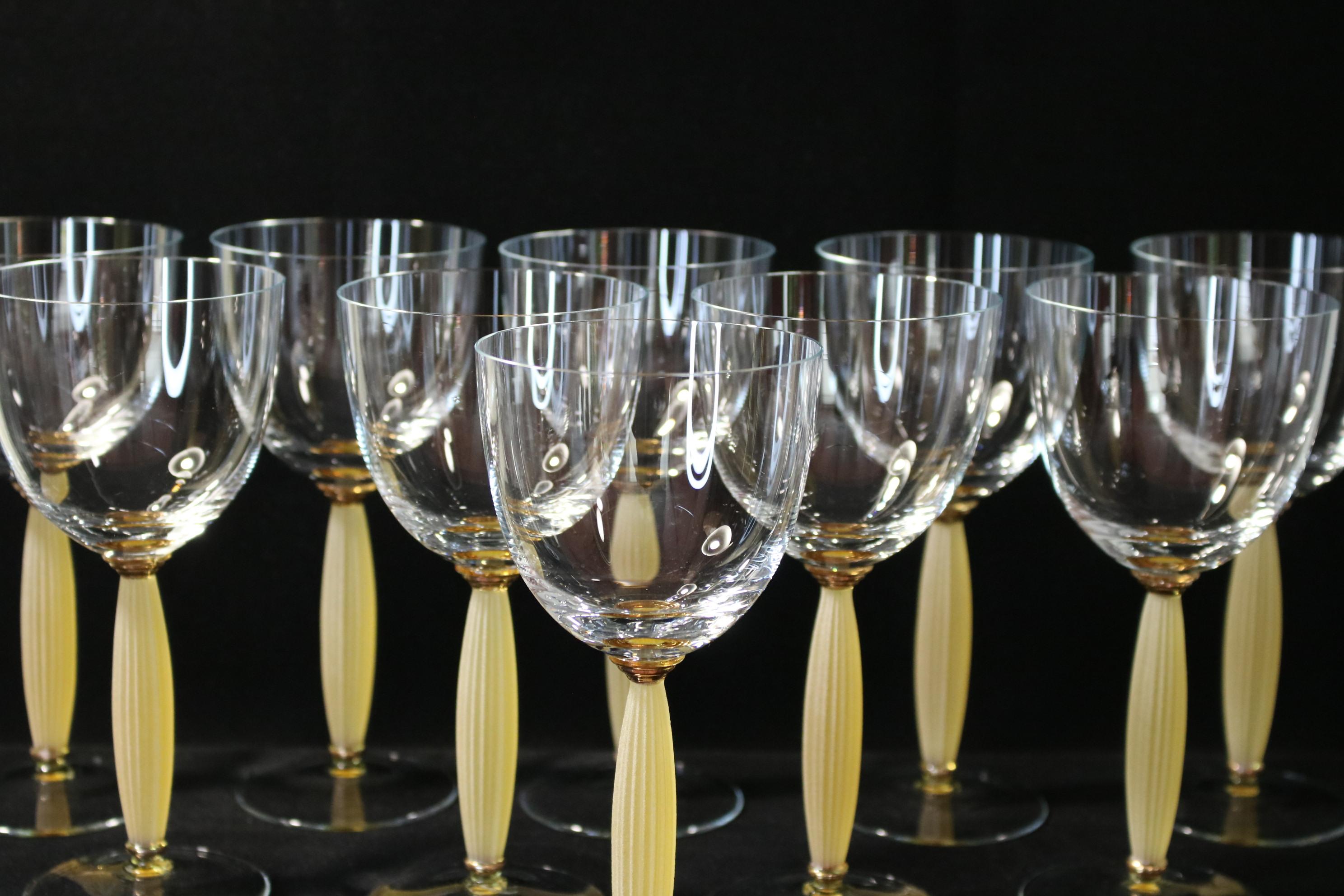 Italian Set of 10 Wine Glasses, Mid 20th Century For Sale