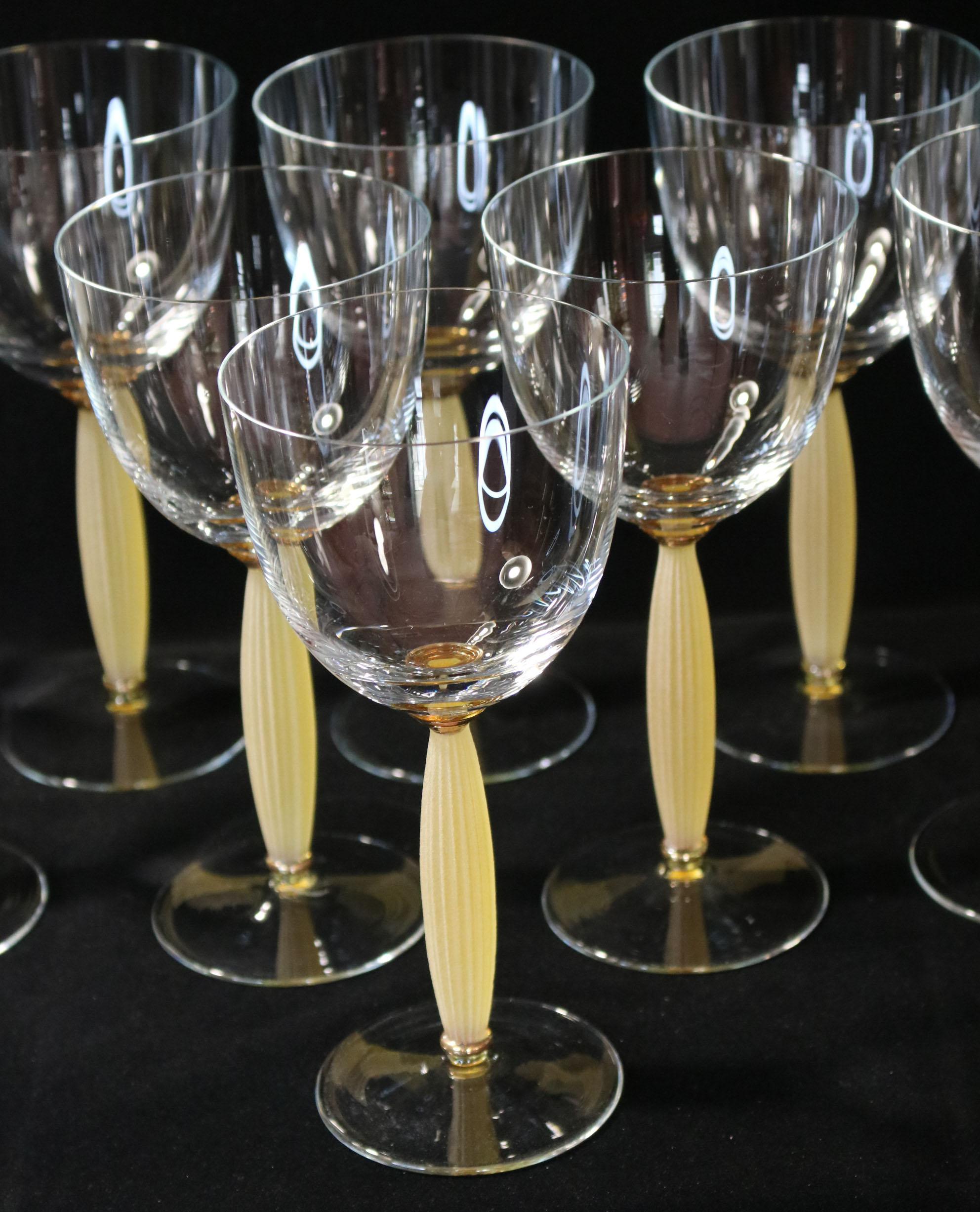 Mid-20th Century Set of 10 Wine Glasses, Mid 20th Century For Sale
