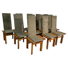 Ensemble de 10 chaises de salle à manger italiennes du milieu du siècle en bois 1960s Status:Publié - Marché