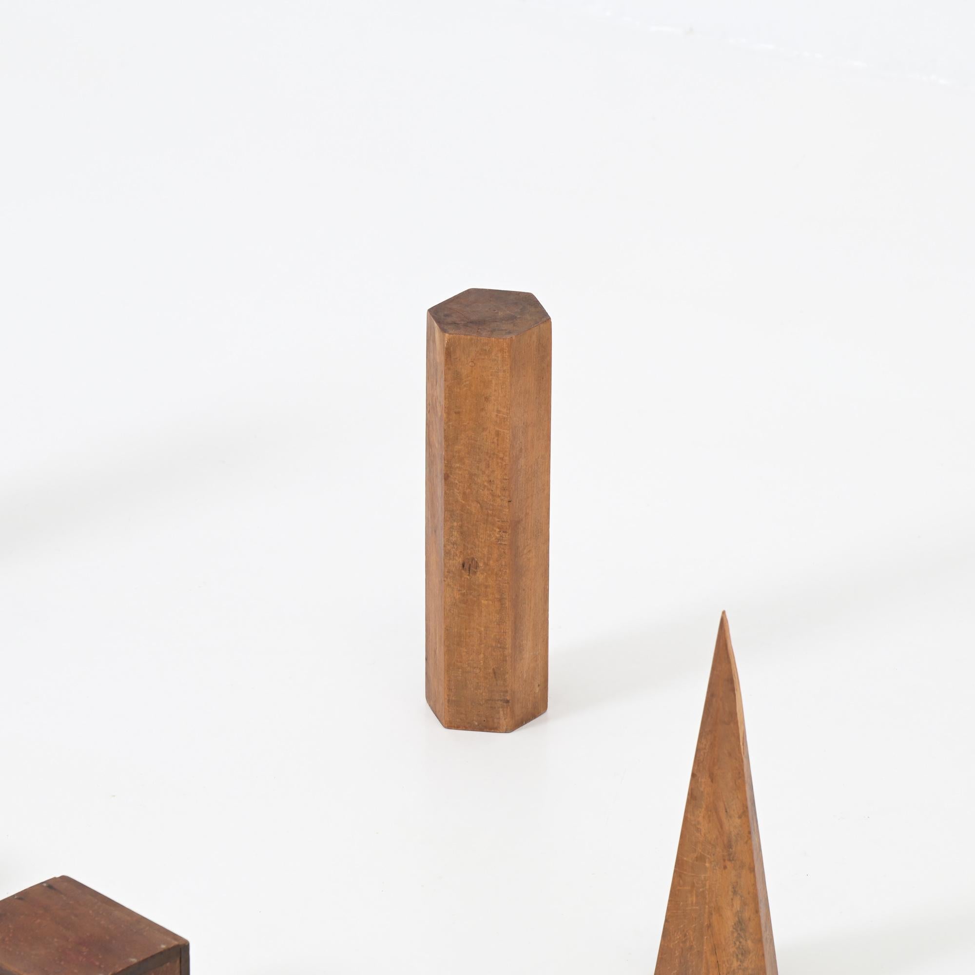 Set di 10 modelli geometrici in legno in vendita 1