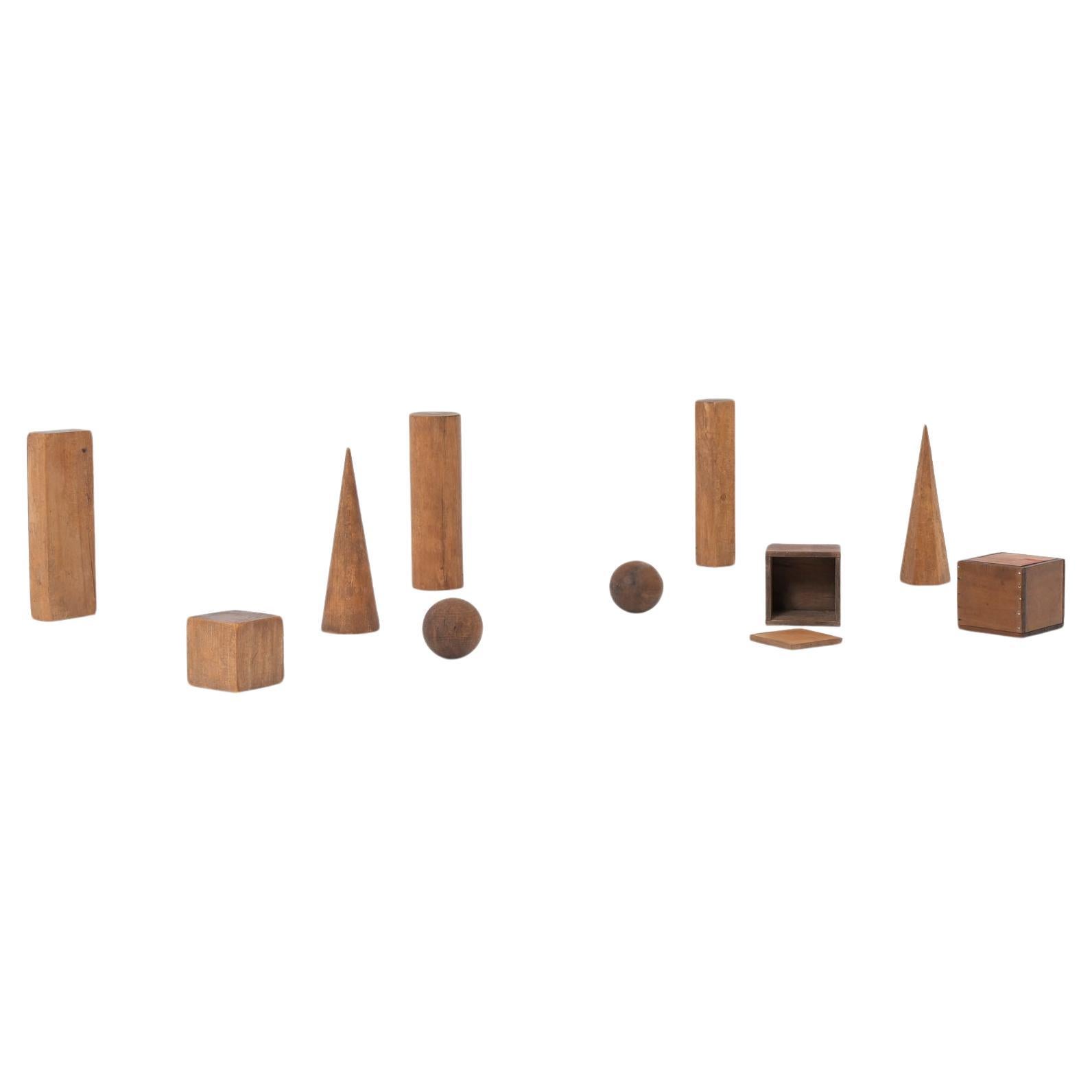Set di 10 modelli geometrici in legno