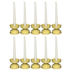 Set of 10 Yellow Butter Candlesticks, Italian Contemporary Design, in stock