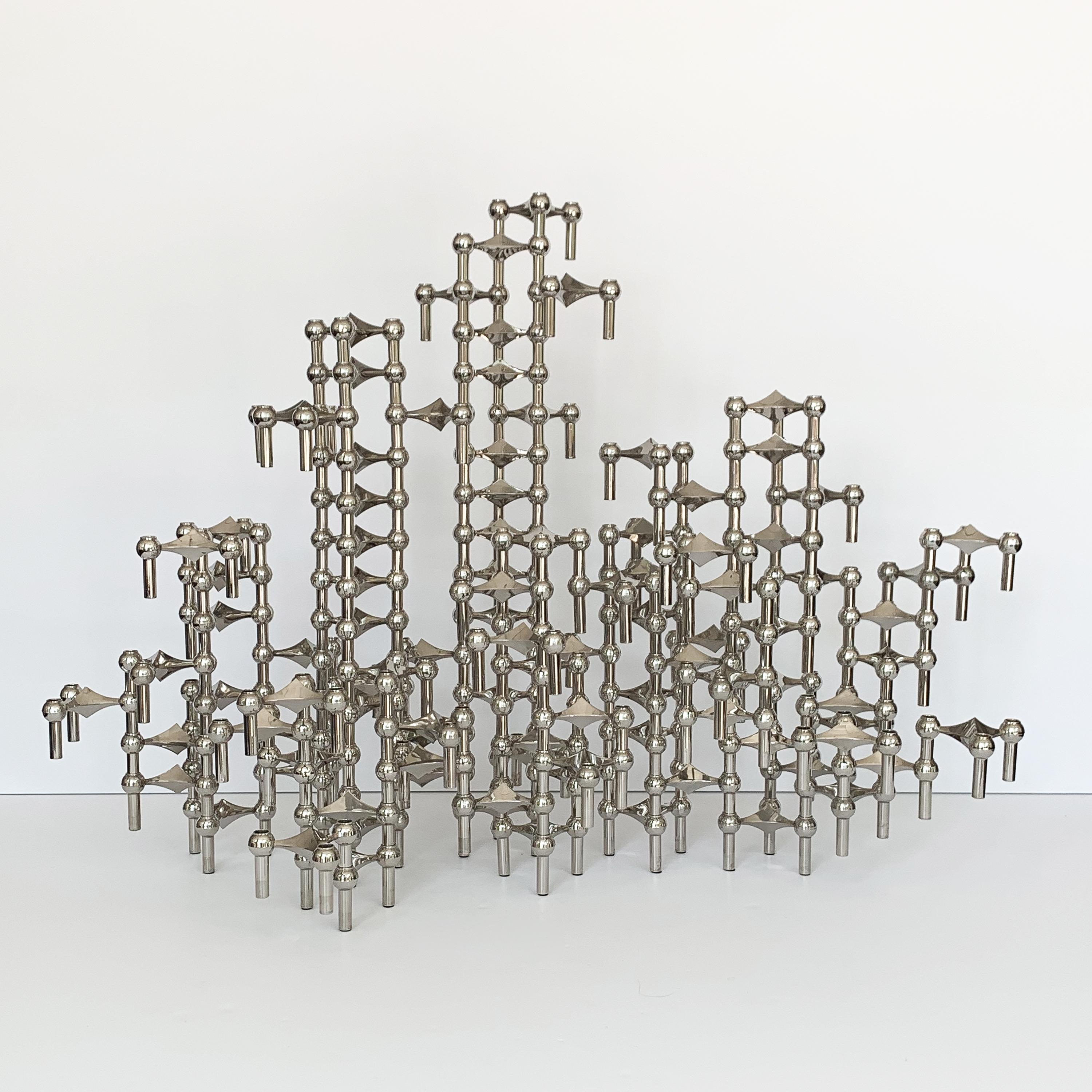 German Set of 100 Piece Modular Candlestick Sculpture by Fritz Nagel and Caesar Stoffi