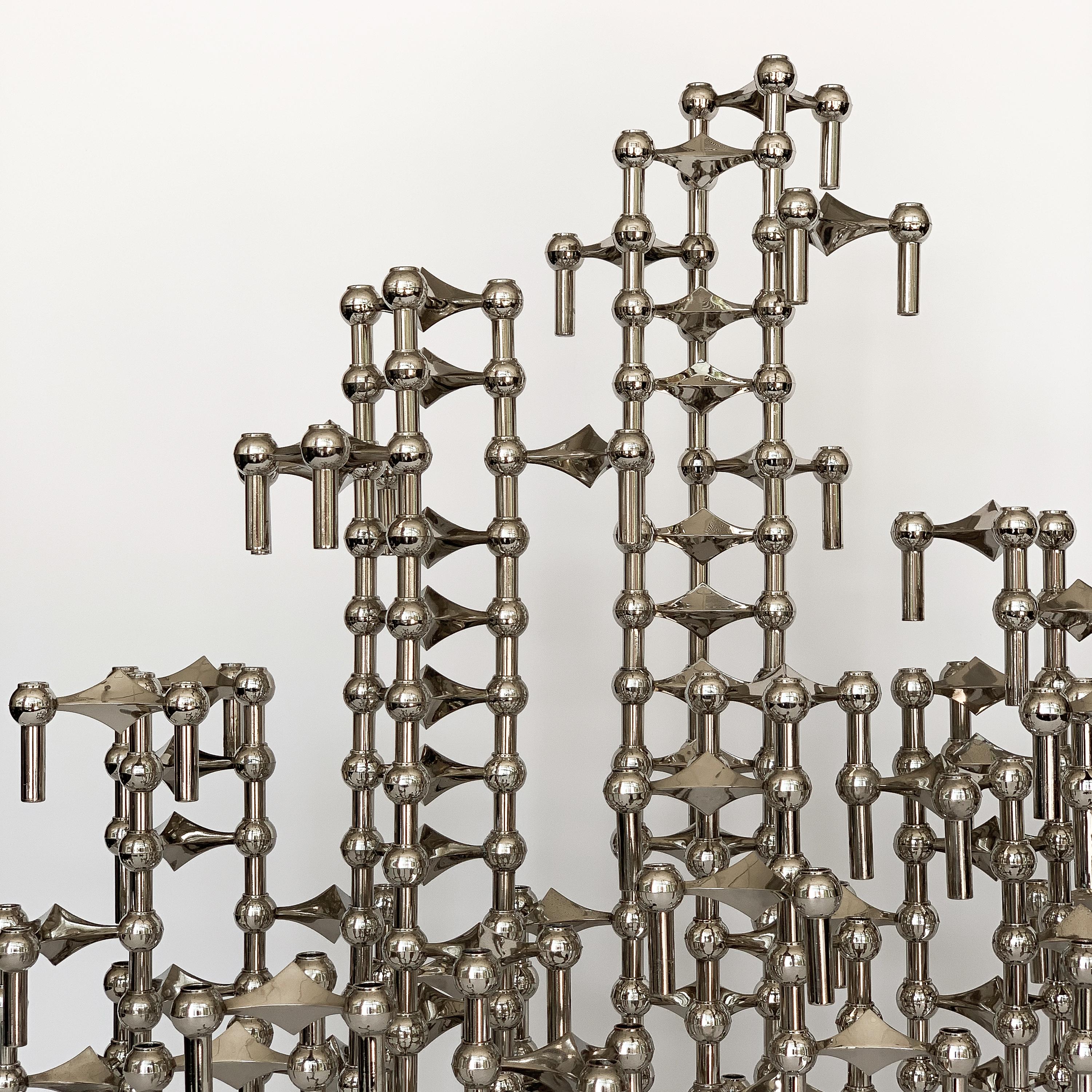 Set of 100 Piece Modular Candlestick Sculpture by Fritz Nagel and Caesar Stoffi 1