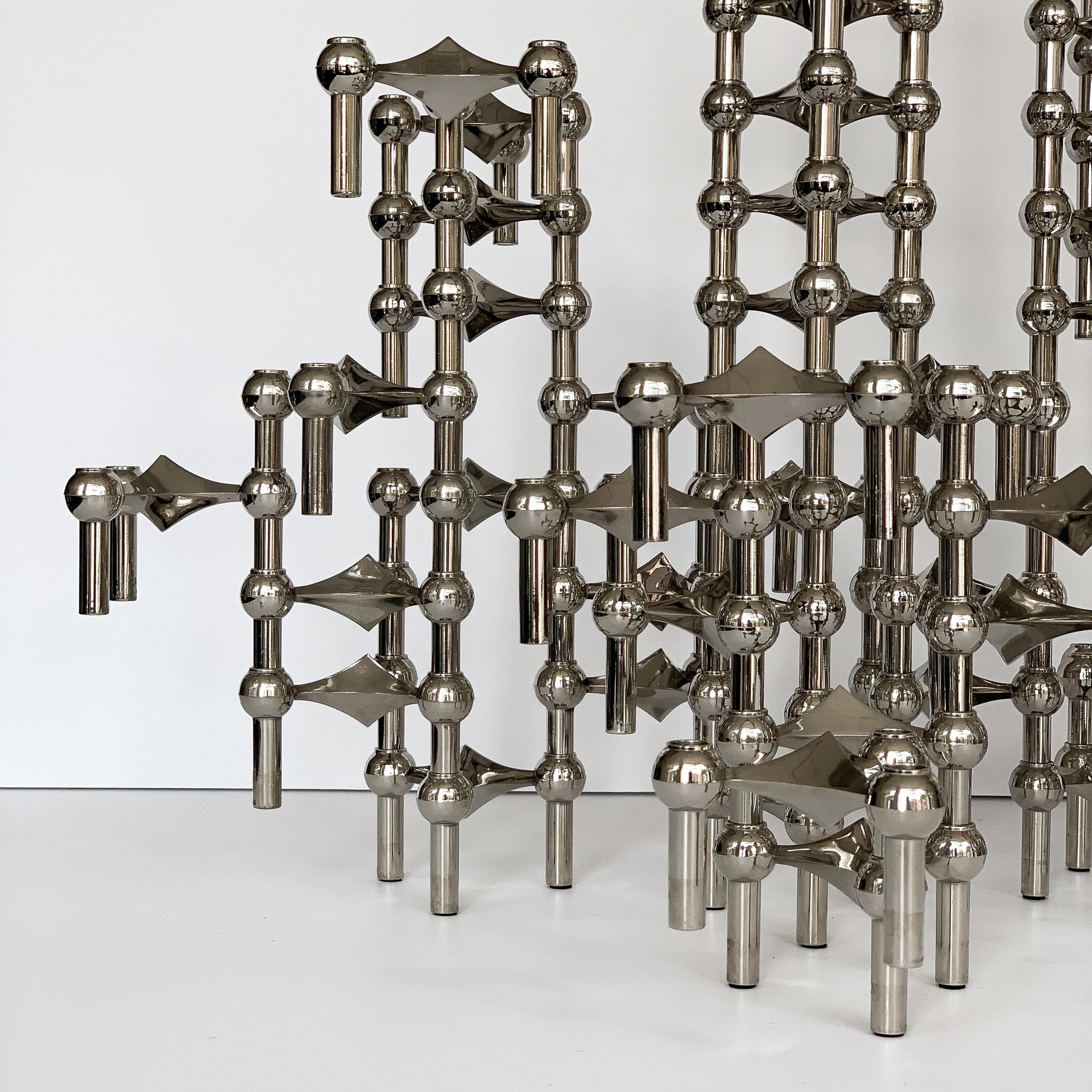 Set of 100 Piece Modular Candlestick Sculpture by Fritz Nagel and Caesar Stoffi 2