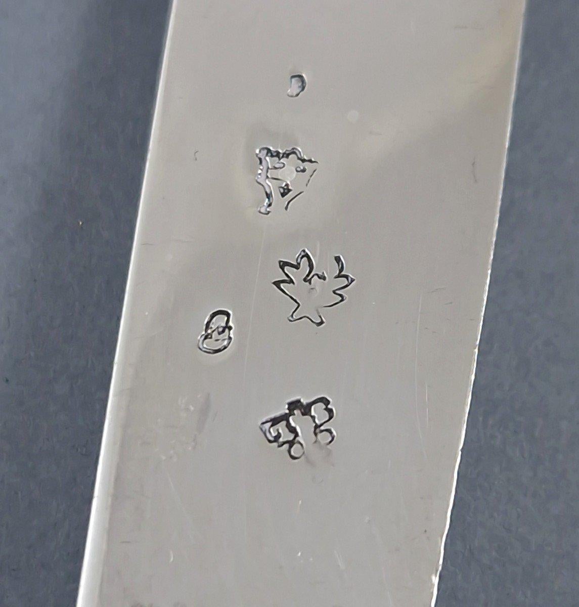 Set di 11 coltelli del XVIII secolo in argento e porcellana in vendita 5