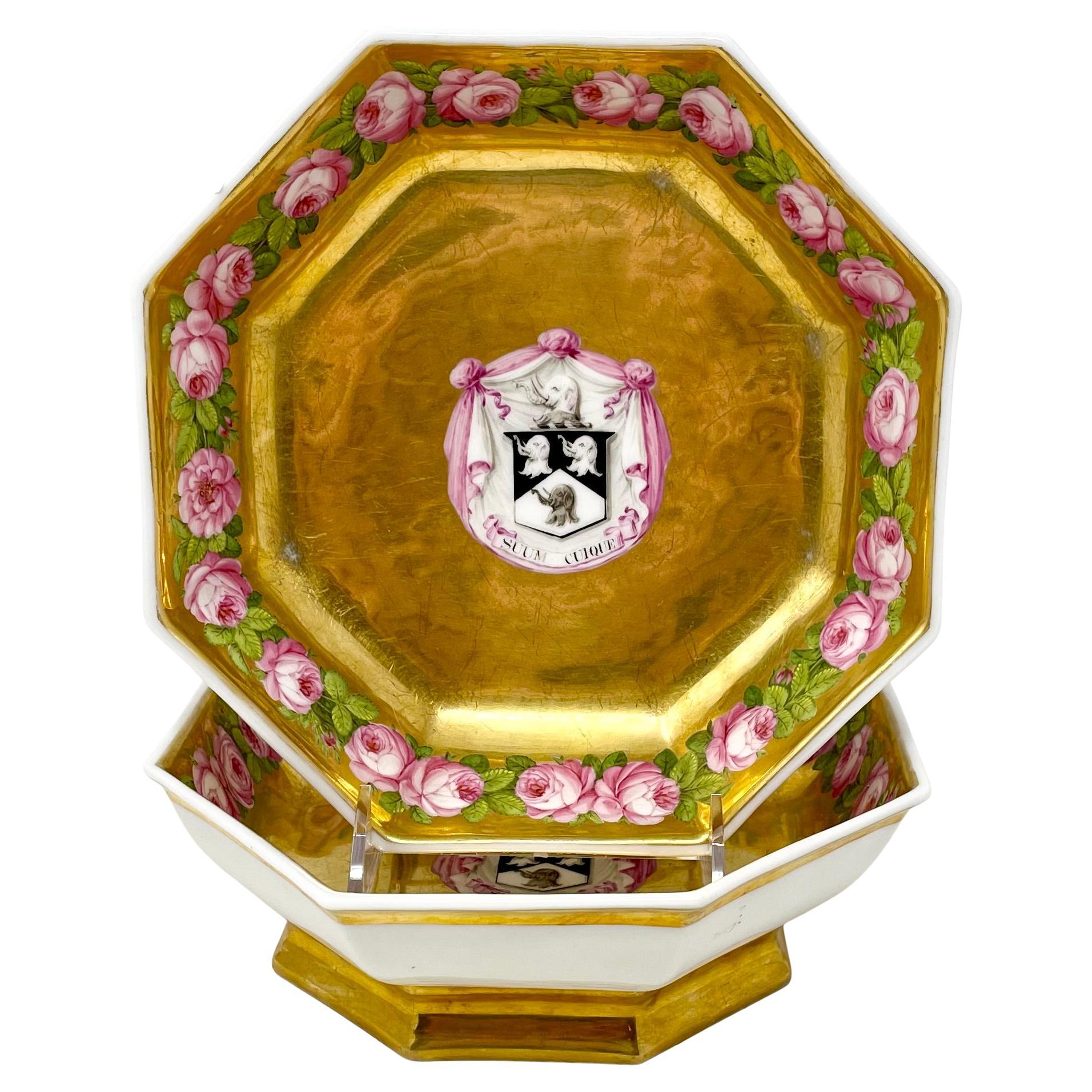Set of 11 Antique 19th Century Gold Porcelain 