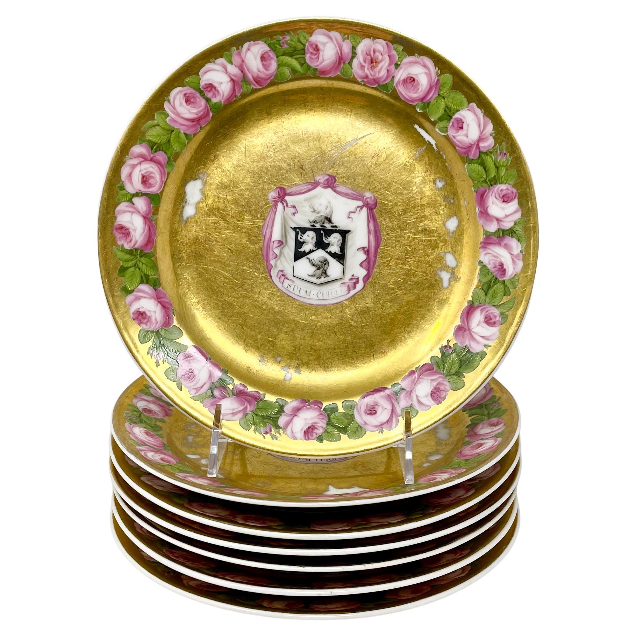 Set of 11 Antique 19th Century Gold Porcelain 