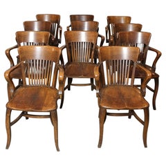 Set of 11 Used Oak Identical Office Chairs