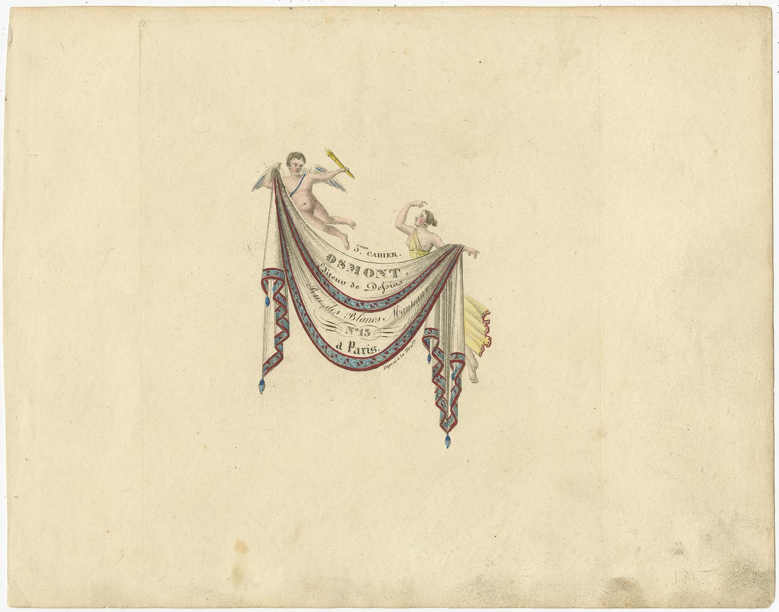 Set of 11 Antique Prints of Various Draperies by Osmont, circa 1820 For Sale 8