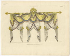 Set of 11 Antique Prints of Various Draperies by Osmont, circa 1820