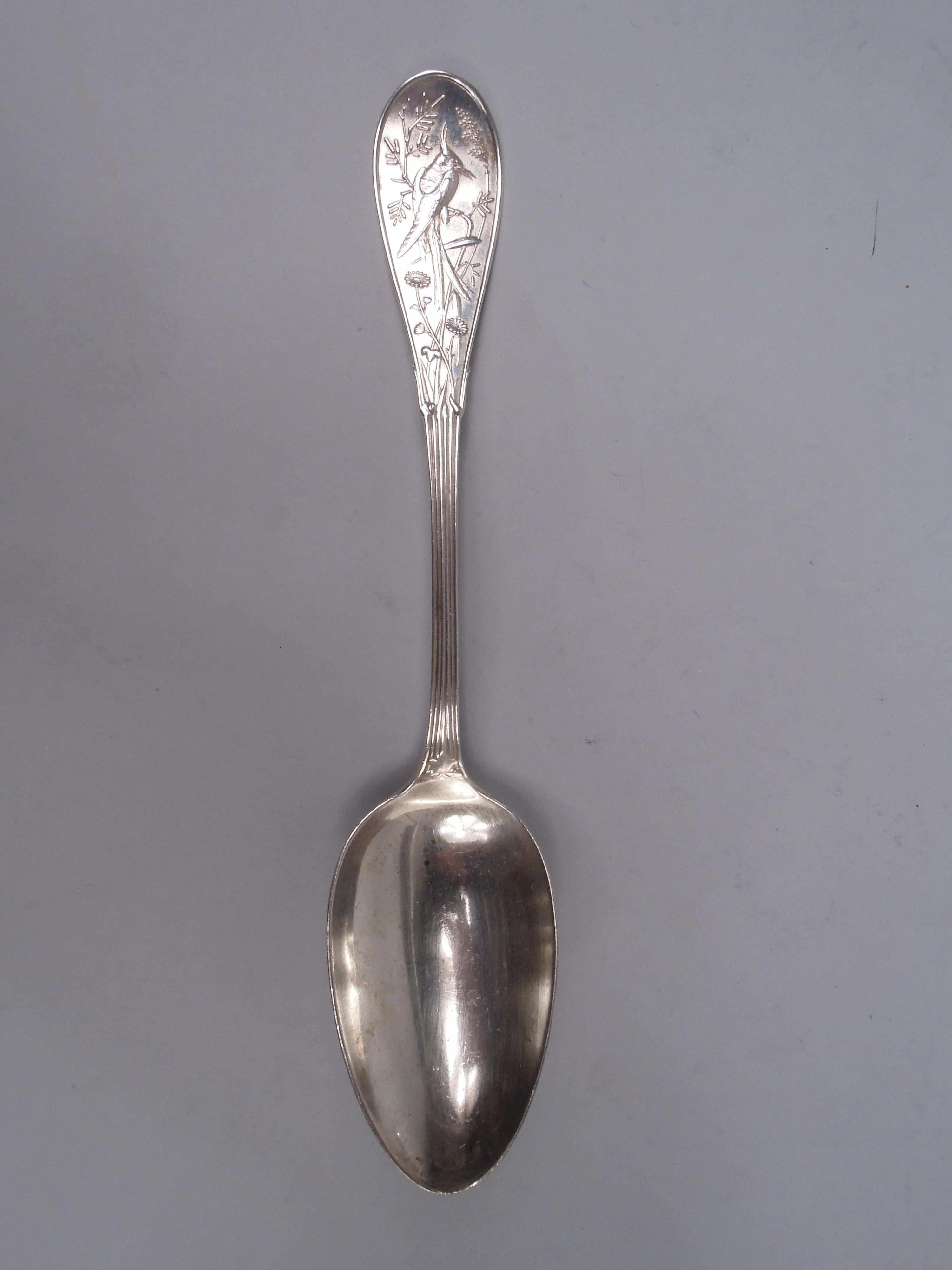 Japonisme Set of 11 Antique Tiffany Japanese Sterling Silver Tablespoons