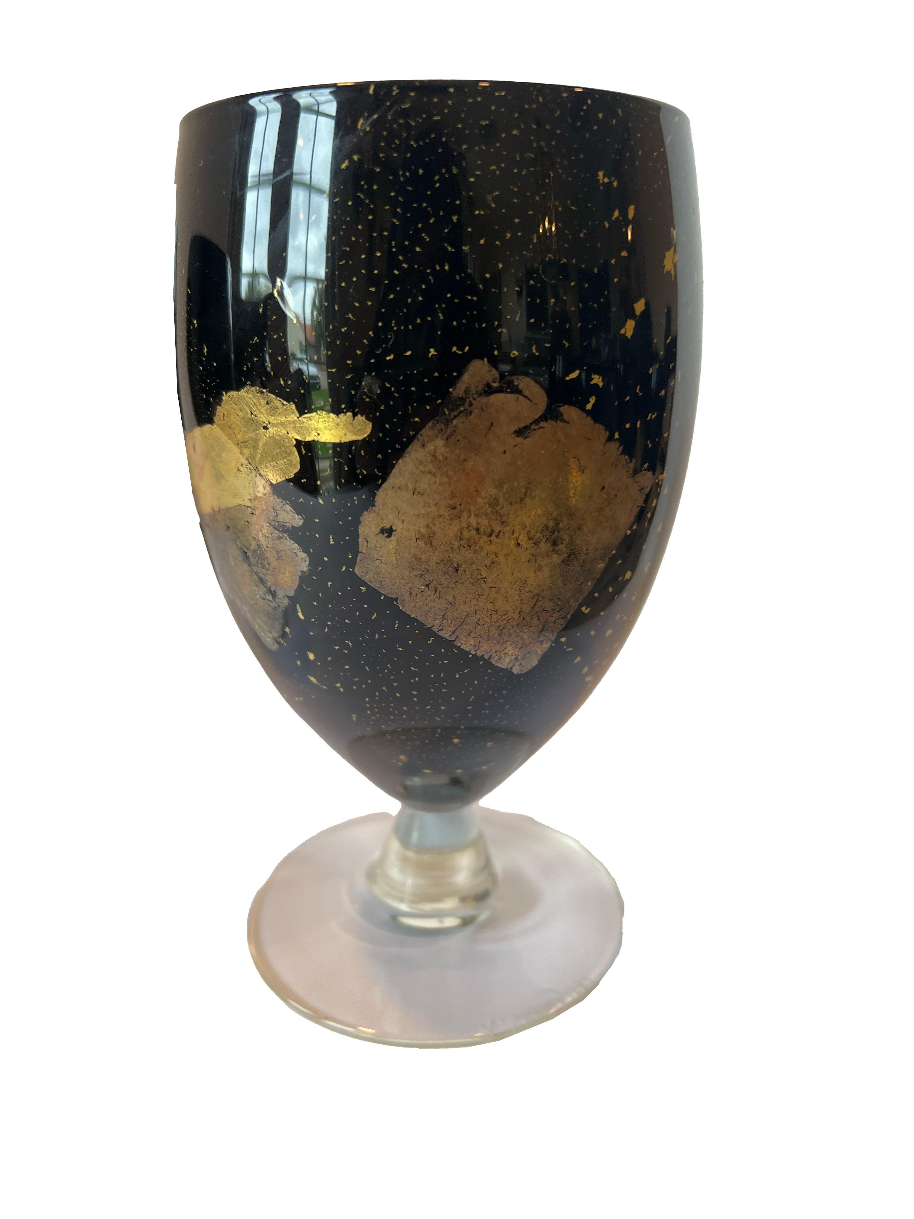Set of 11 Black & Gold Goblets; Andre Leon Talley's Collection In Good Condition For Sale In Scottsdale, AZ