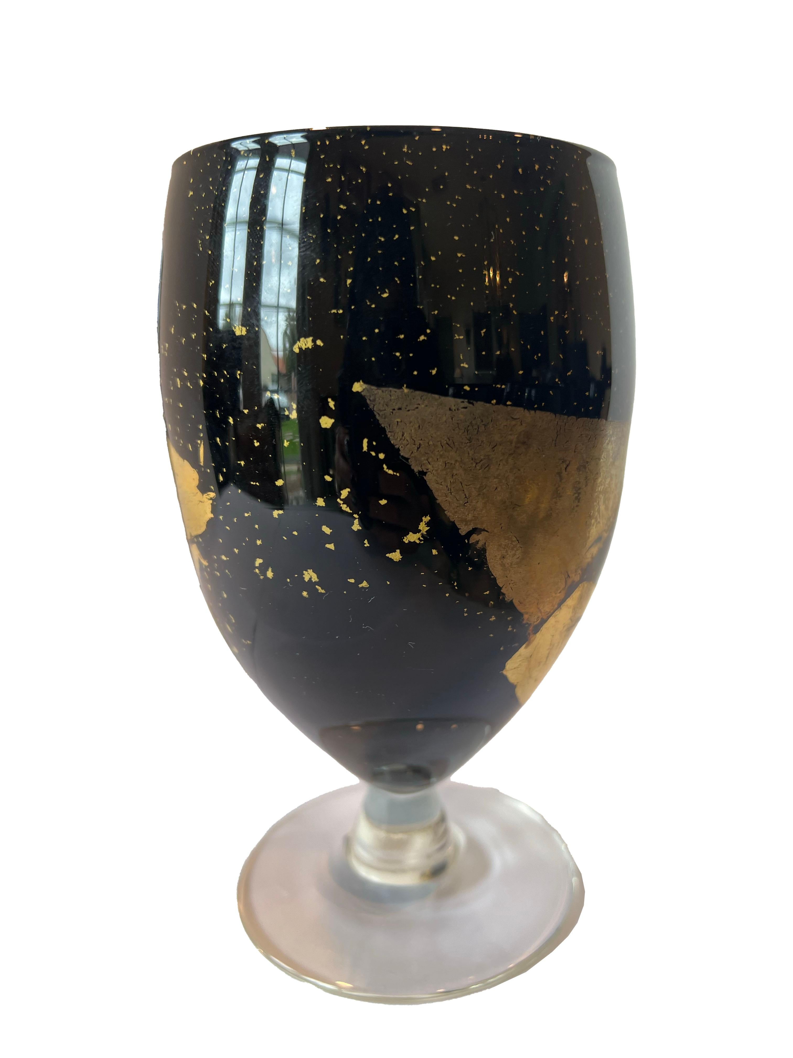 20th Century Set of 11 Black & Gold Goblets; Andre Leon Talley's Collection For Sale