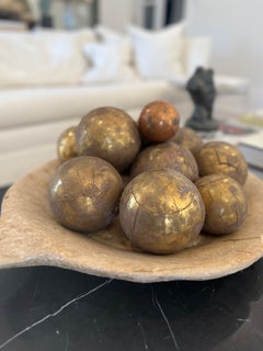 Set of 11 Brass and Copper Pétanque French Boules or Italian Bocce Balls