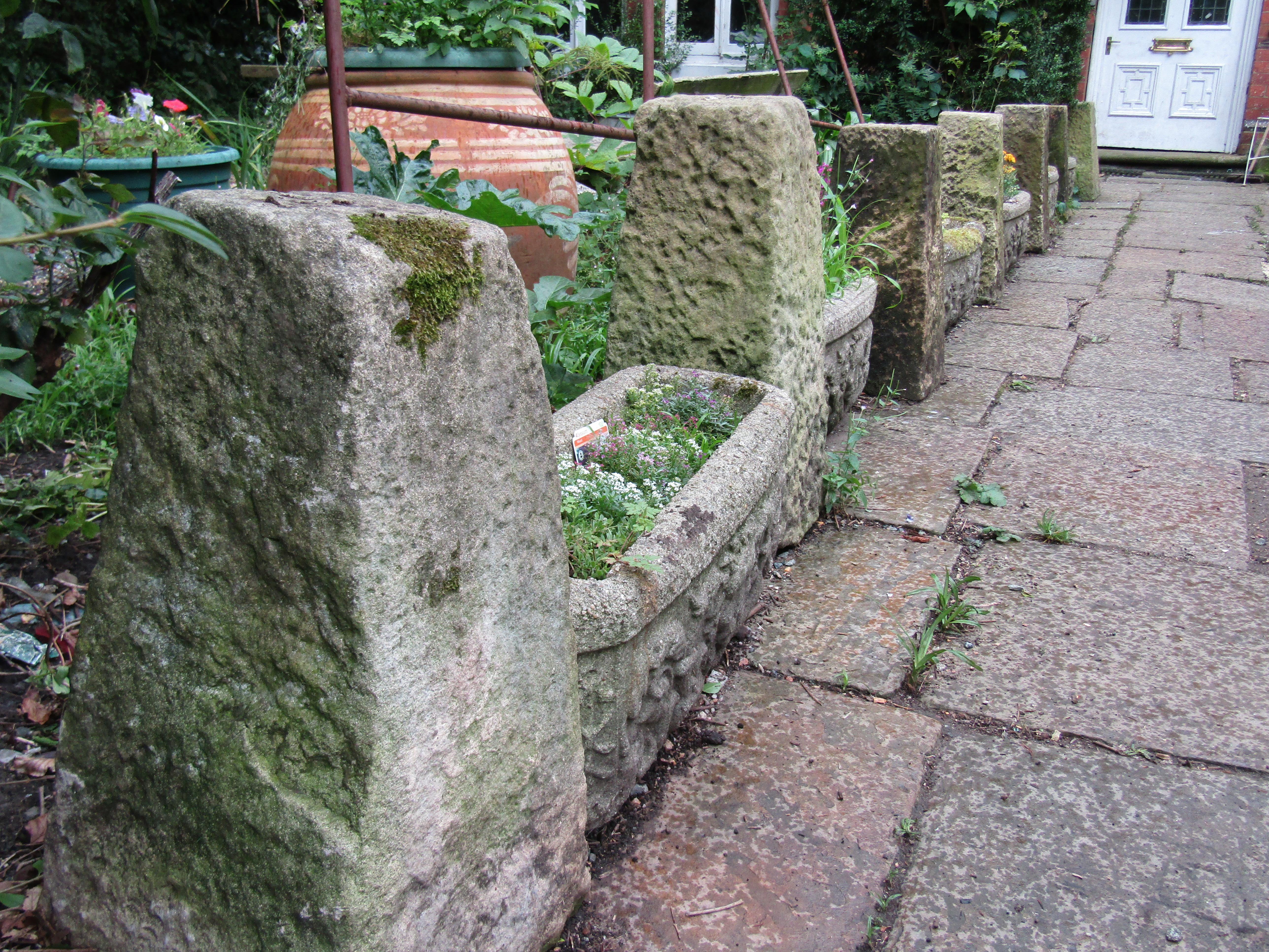 stone garden planters and troughs