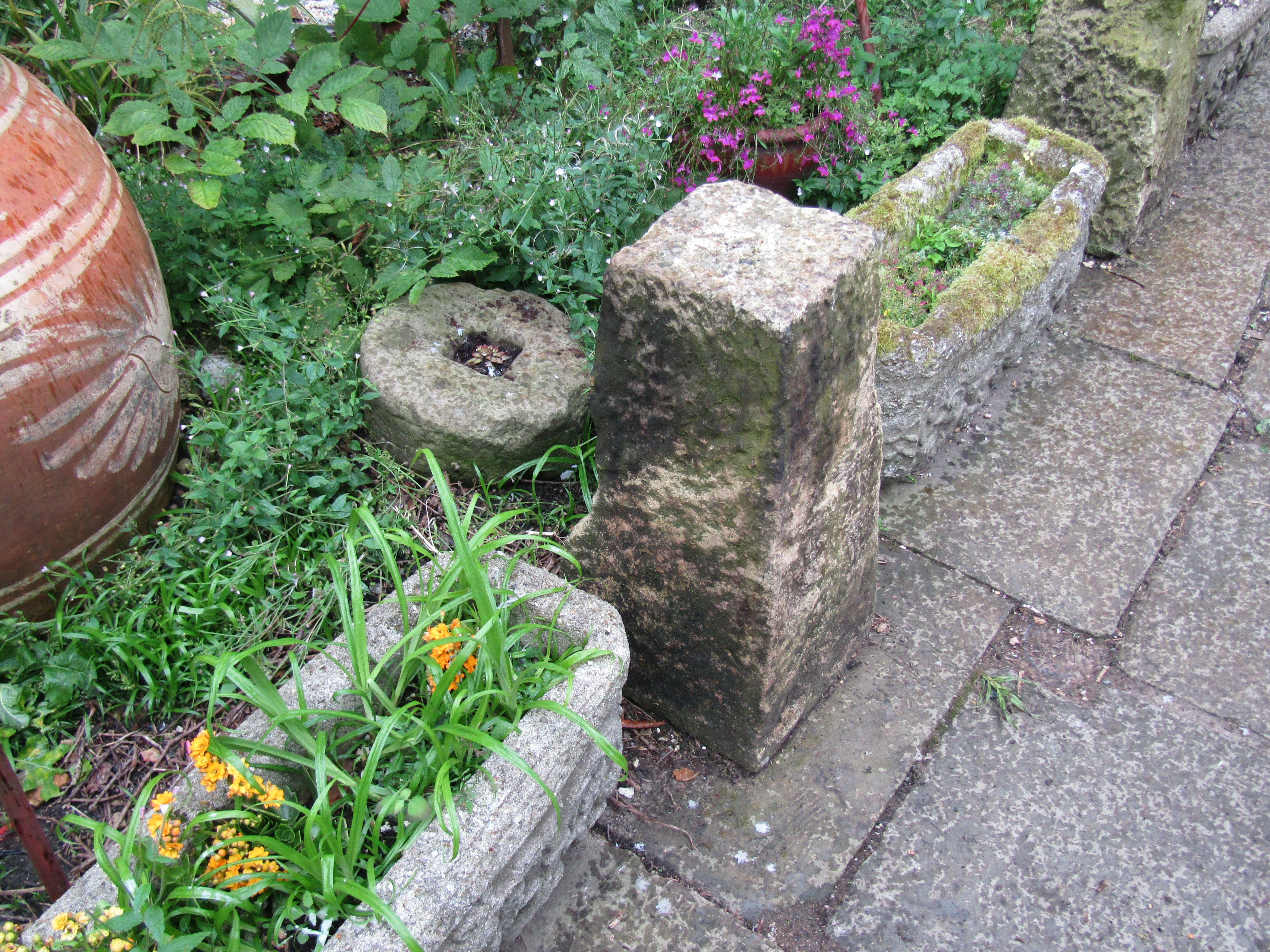 French Provincial Set of 11 Cast Reconstituted Stone Garden Planters Troughs 1900s Garden Feature For Sale