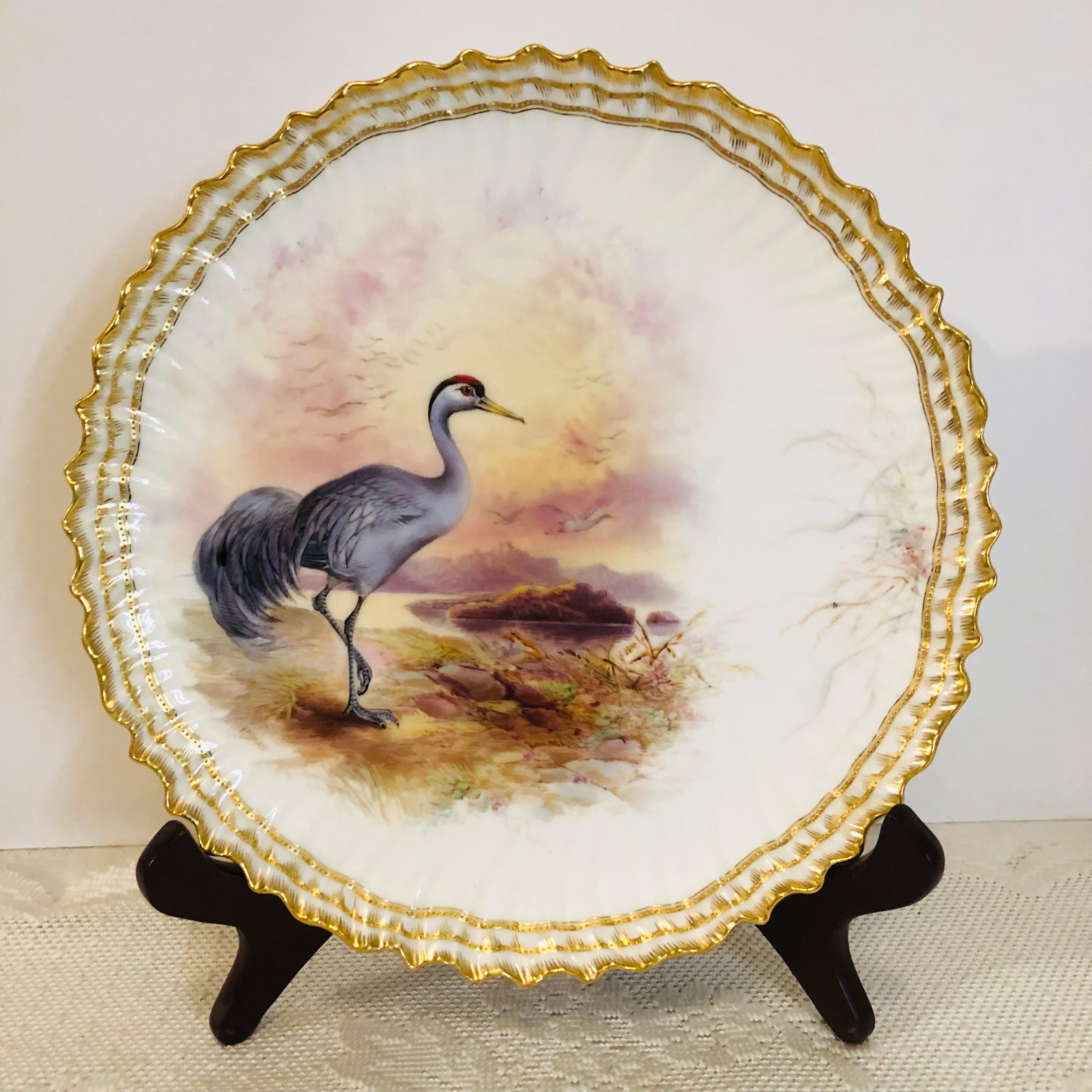 Set of 11 Cauldon Plates Each Painted Exquisitely With a Different Bird  6