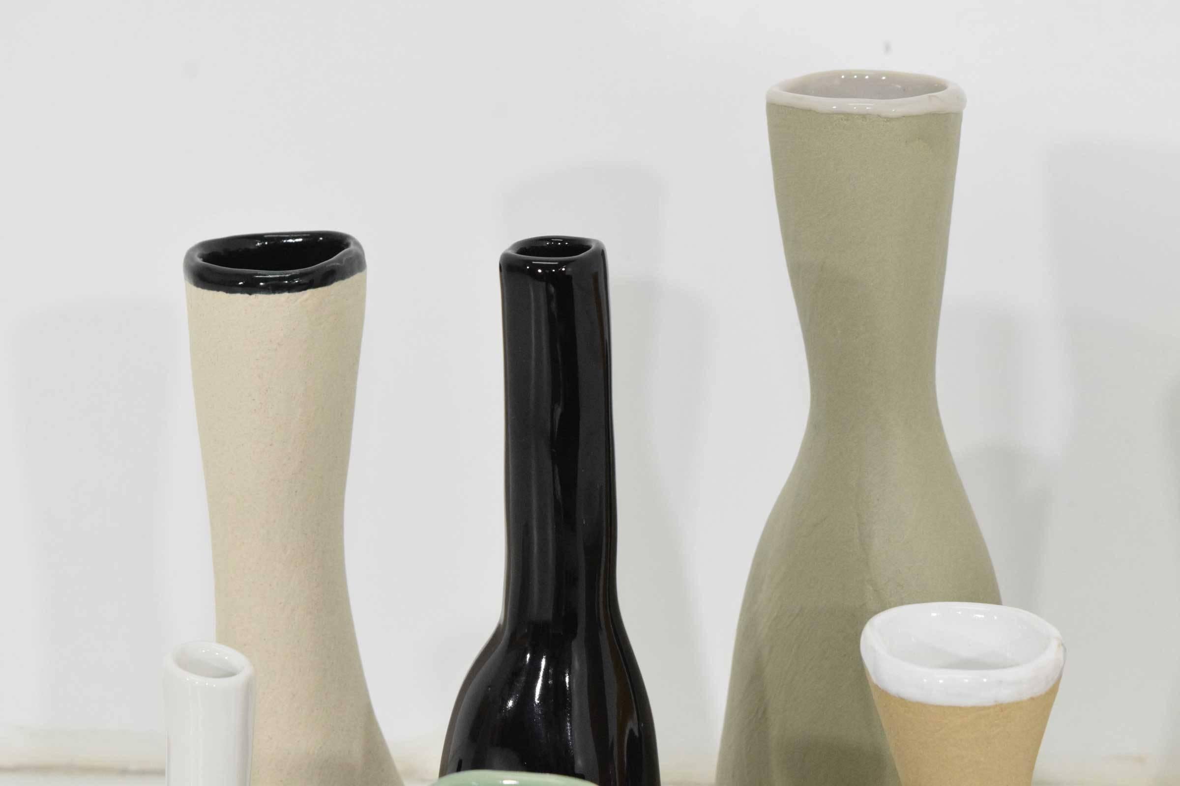 Contemporary Set of 11 Ceramic Vases by Luna Garcia