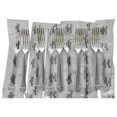 Set of 11 Christofle "Talisman Gris OC" Silverplated Dinner Forks