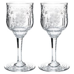 Set of 11 Clear Baccarat Vallee Pattern Cordial Goblets c1900 by Baccarat