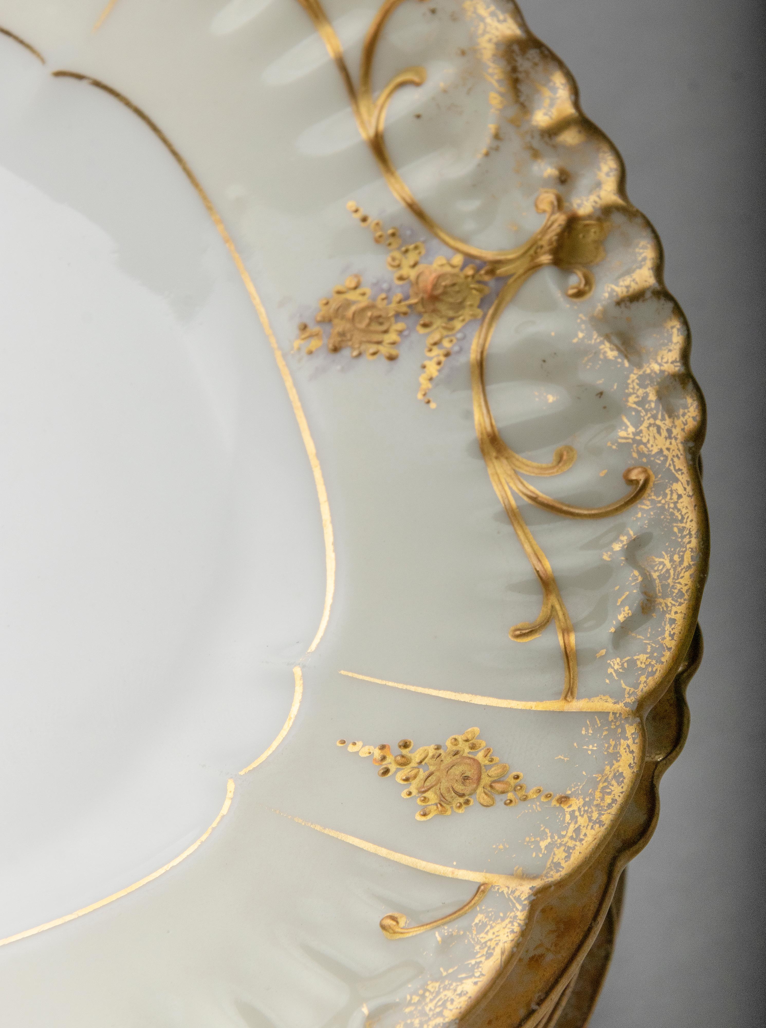 Set of 11 Early 20th Century Porcelain Dessert Plates Gilded by Limoges 4