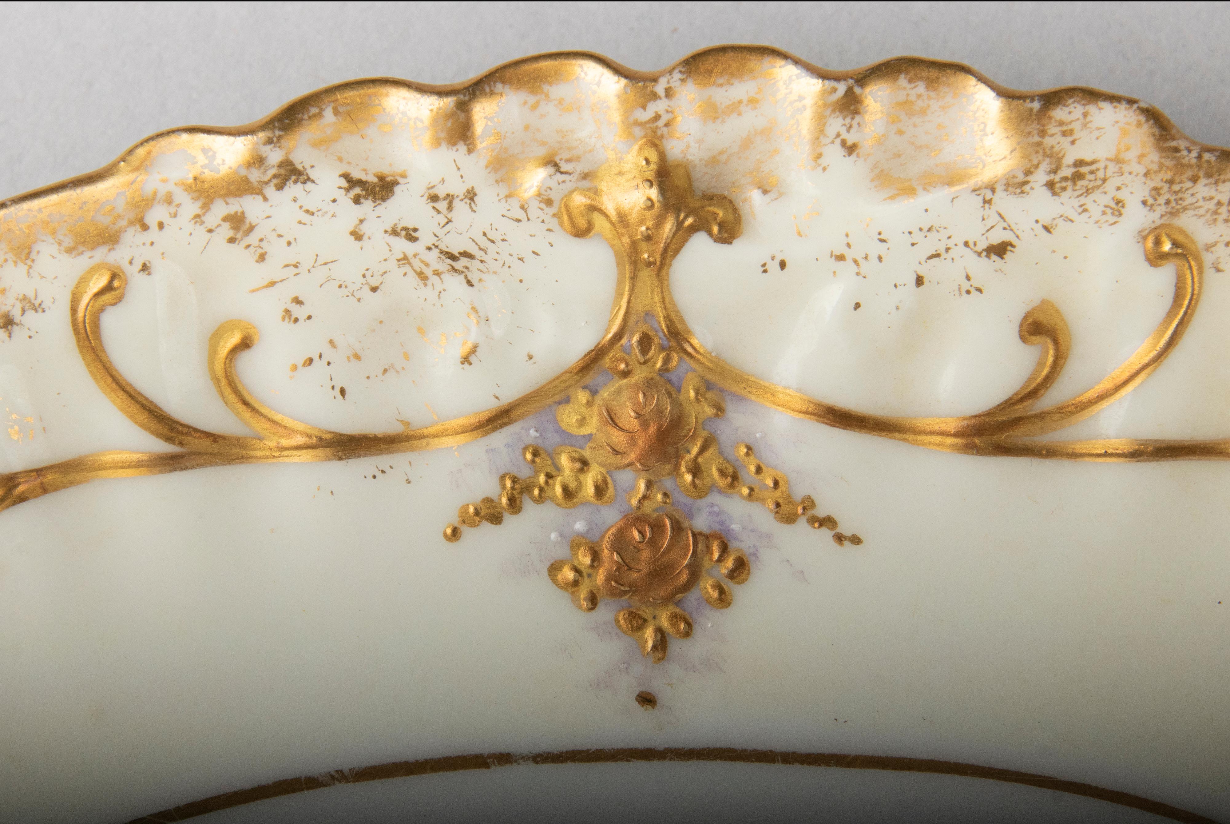 Set of 11 Early 20th Century Porcelain Dessert Plates Gilded by Limoges 5