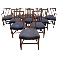 Set of 11 Federal Style Mahogany Square Back Dining Chairs