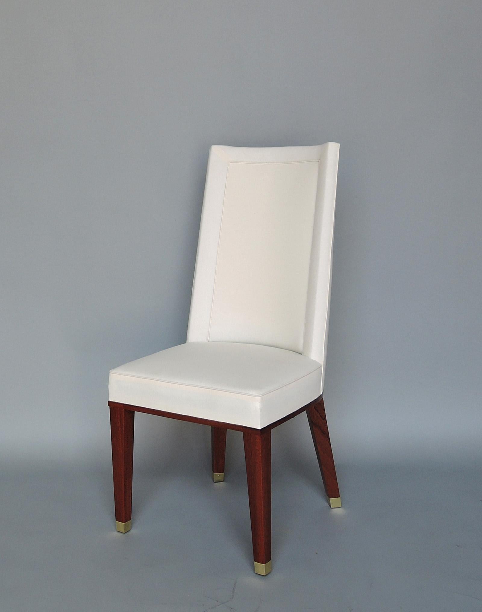 Mid-Century Modern Set of 11 Fine French 1950s Mahogany Dining Chairs by Jacques Adnet For Sale