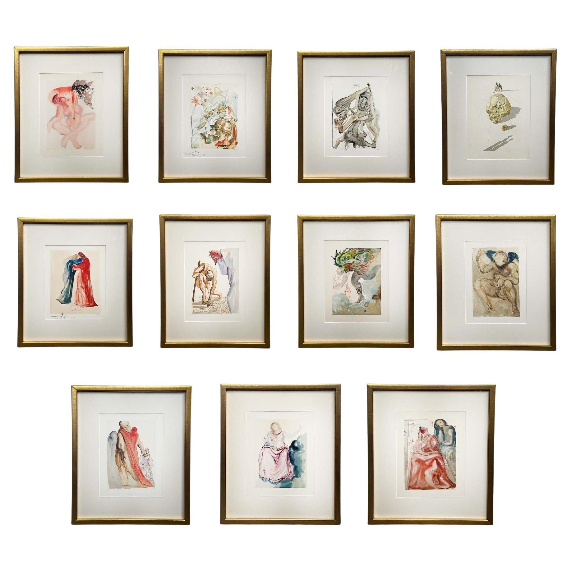 Set of 11 Framed Lithographs by Salvador Dalí For Sale