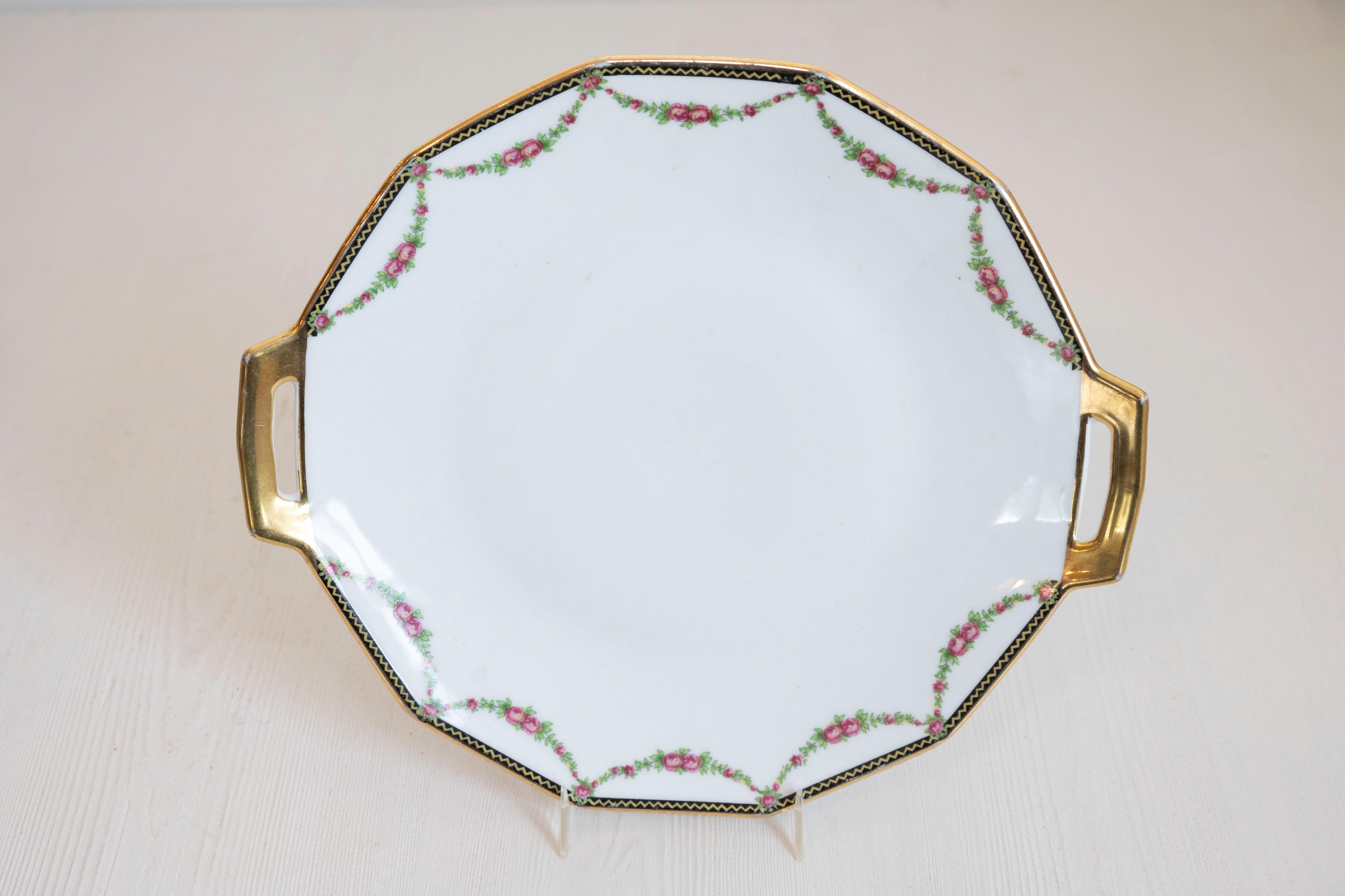Lote de 11 platos y fuente de postre de porcelana francesa Larchevêque UML Limoges Francés en venta