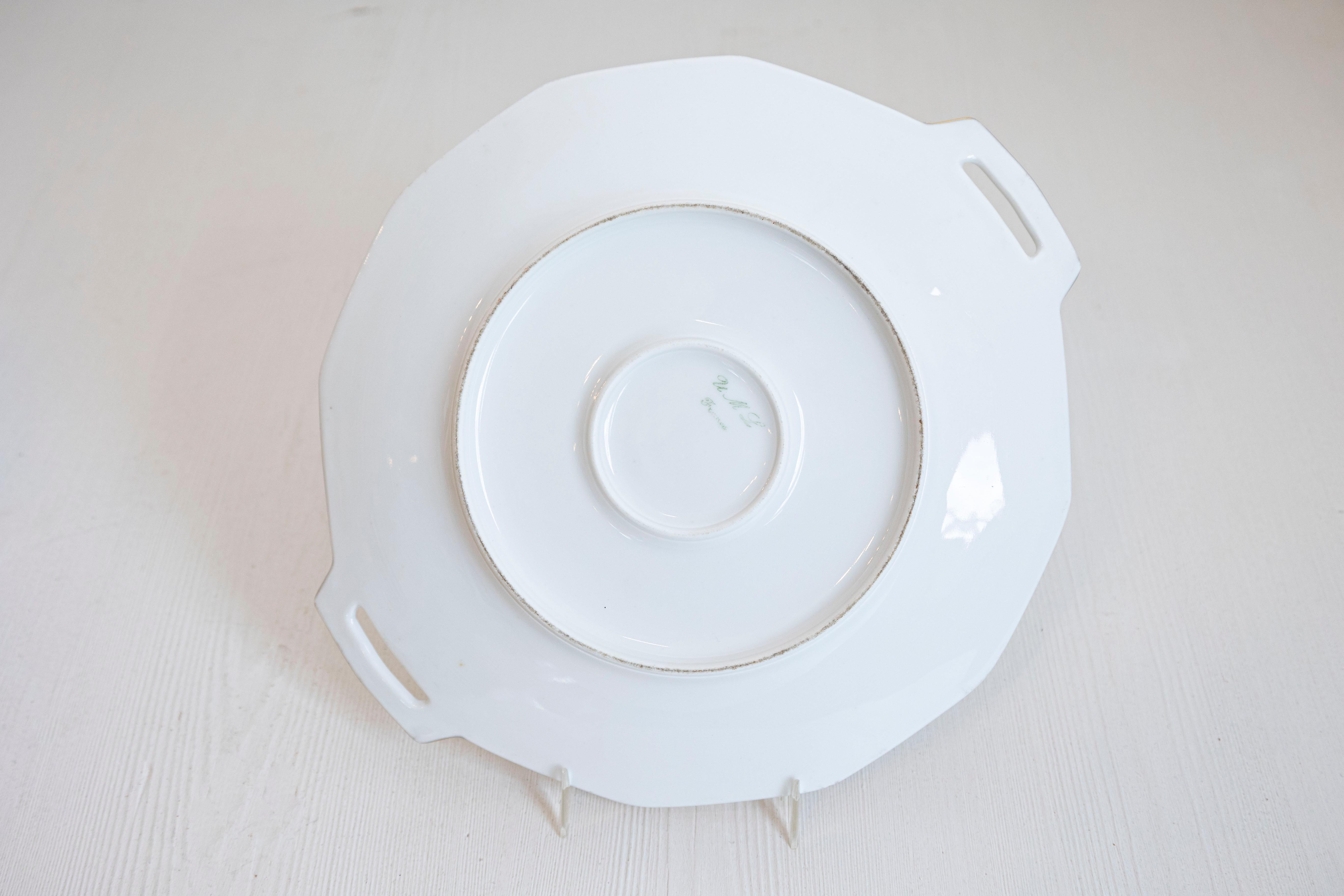 Lote de 11 platos y fuente de postre de porcelana francesa Larchevêque UML Limoges en Bueno estado para la venta en Atlanta, GA