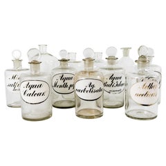 Set Of 11 Glass Pharmacy Bottles, 1920s, Germany