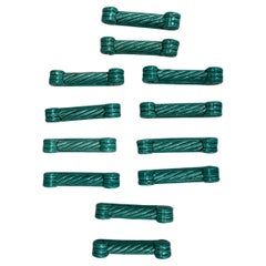 Set of 11 Green Majolica Knife Rests Vallauris, circa 1950