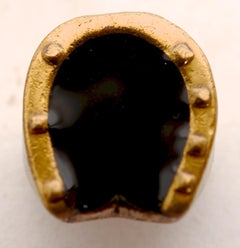 Set of 11 Gucci Gilt Silver and Enameled Horseshoe Shaped Buttons, c1970's