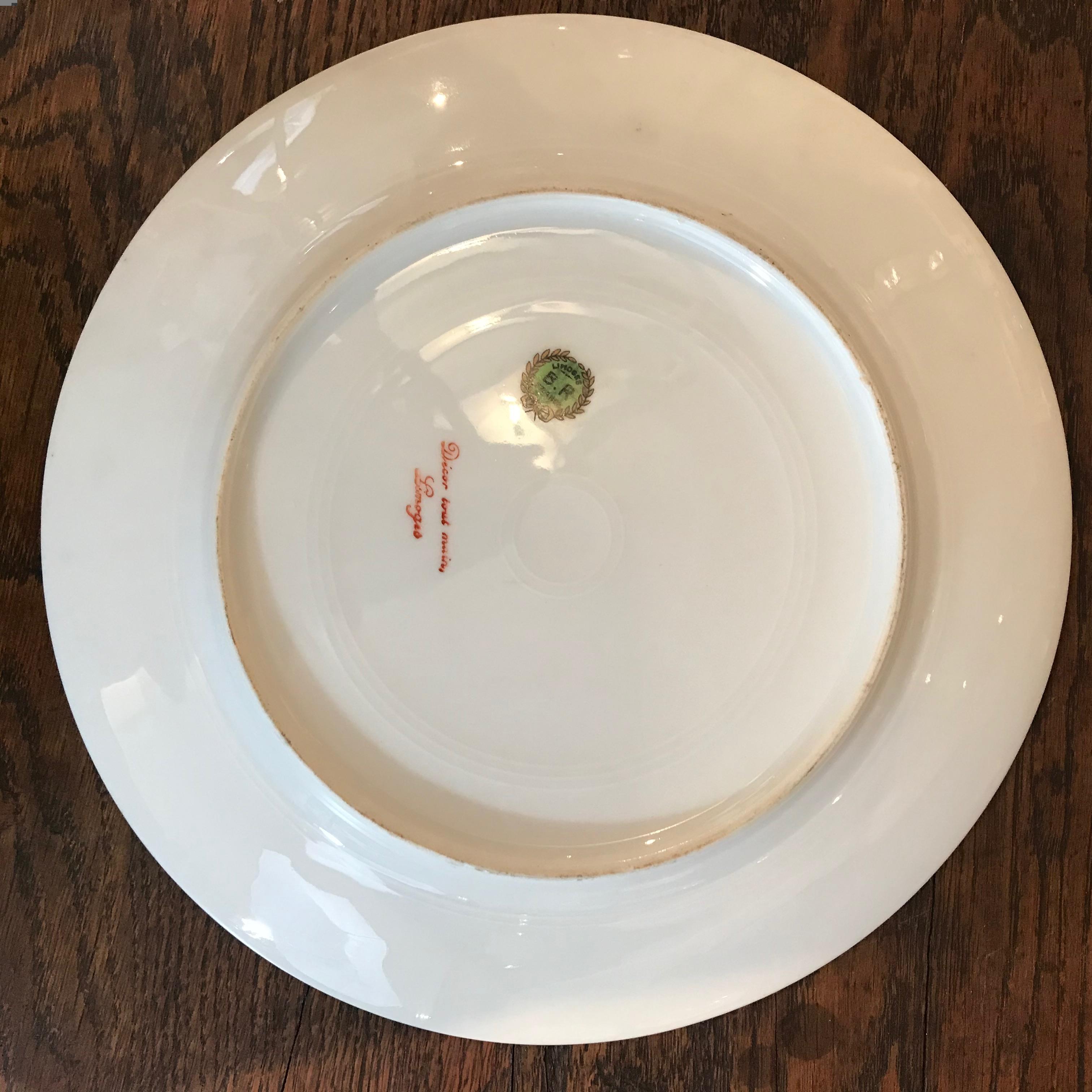 limoges hand painted fish plates