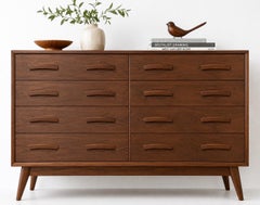 Lot de 11 poignées sculpturales de style « Mid-Century Modern » en noyer massif pour armoires ou tiroirs