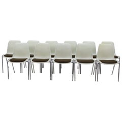 Set of 11 Midcentury Chairs Europa Designed by Helmut Starke, 1980s