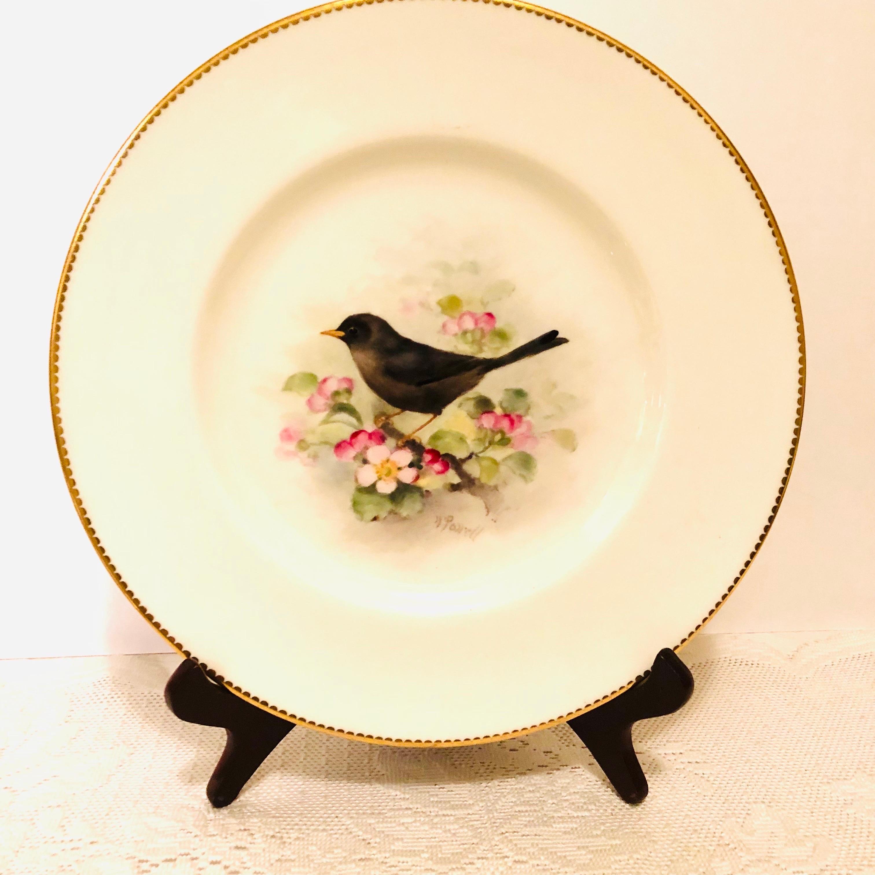 Set of 11 Royal Worcester Dinner Plates Each Painted with Different Birds 6
