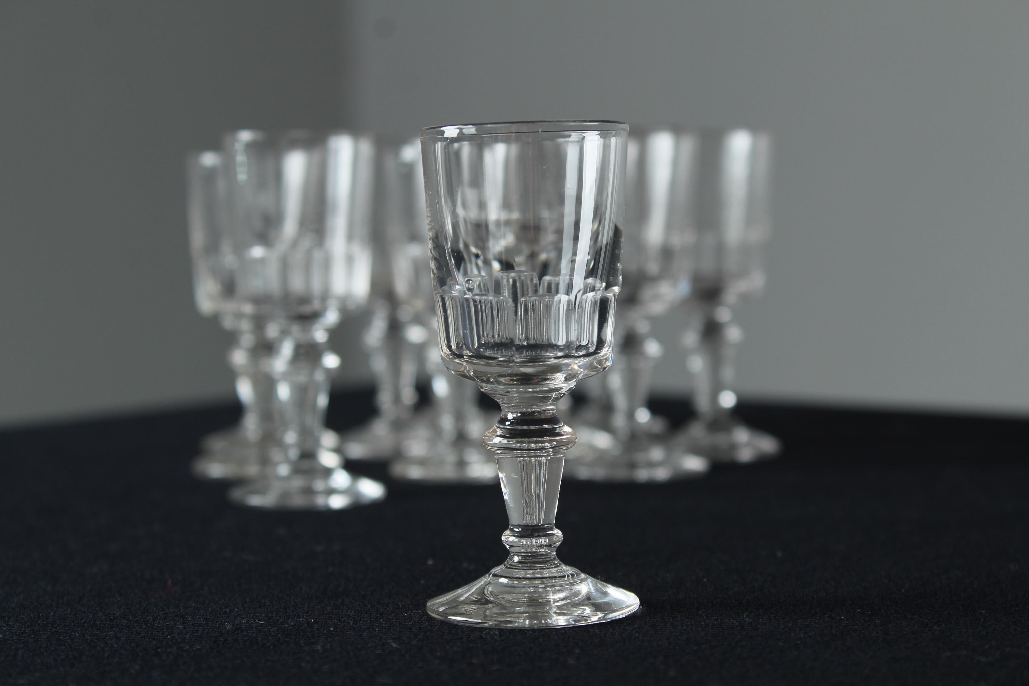 French Set Of 11 Schnapps Glasses, France, 9 cm For Sale