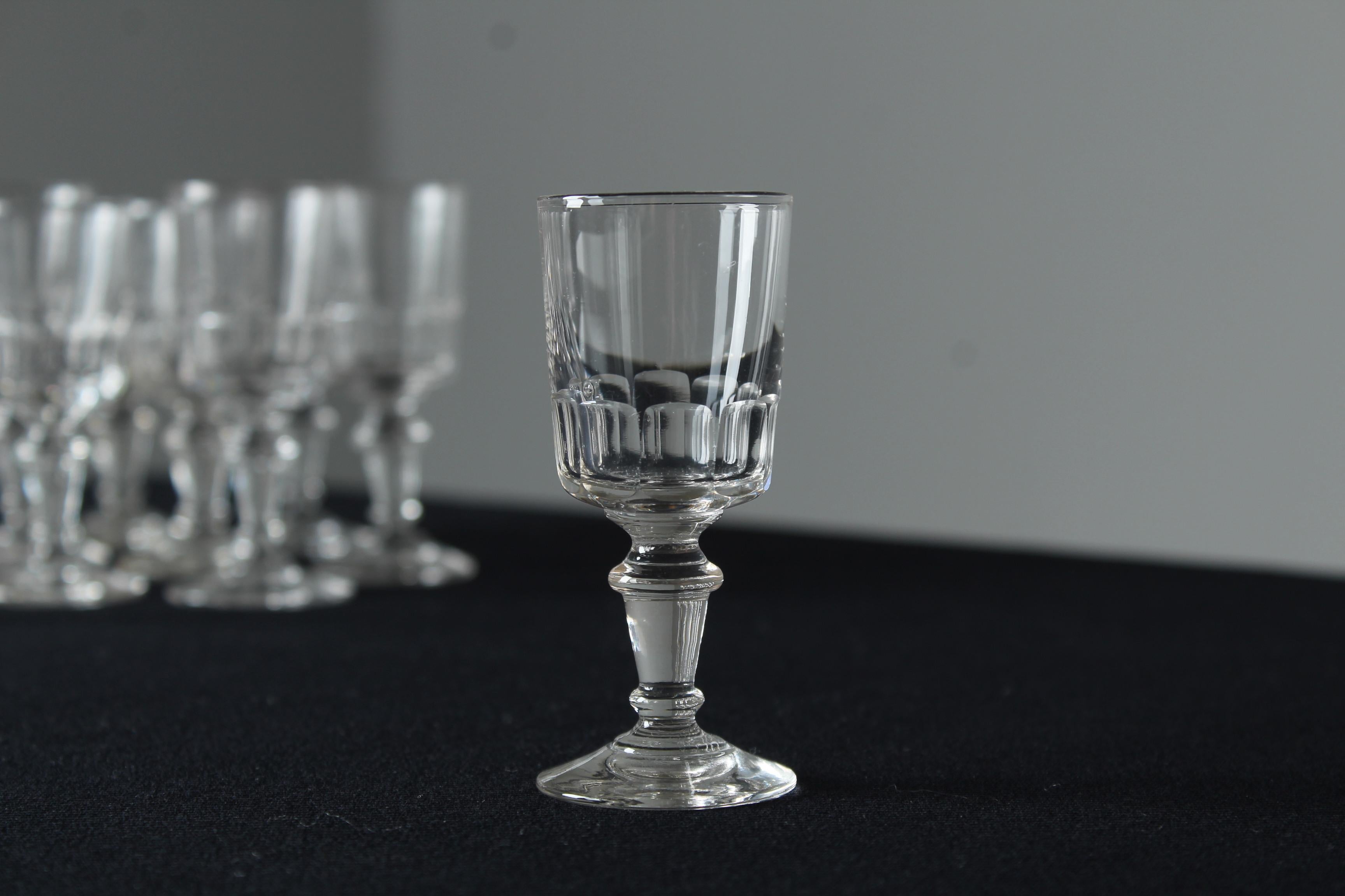20th Century Set Of 11 Schnapps Glasses, France, 9 cm For Sale