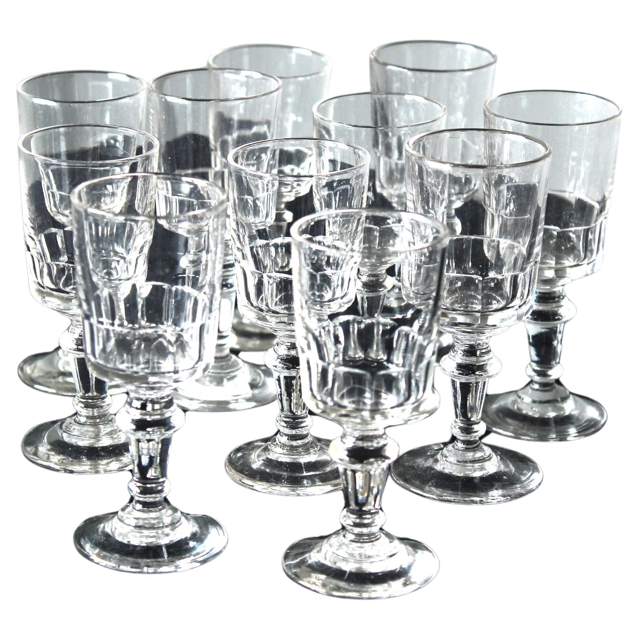 Set Of 11 Schnapps Glasses, France, 9 cm For Sale