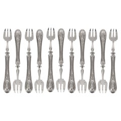 Set of 11 Silver Oyste, France by Hènin & Fils, Paris, 1872 - 1875