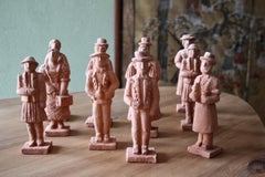 Ensemble de 11 personnages en céramique typiquement suisse par Menelika