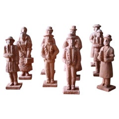 Ensemble de 11 personnages en céramique typiquement suisse par Menelika
