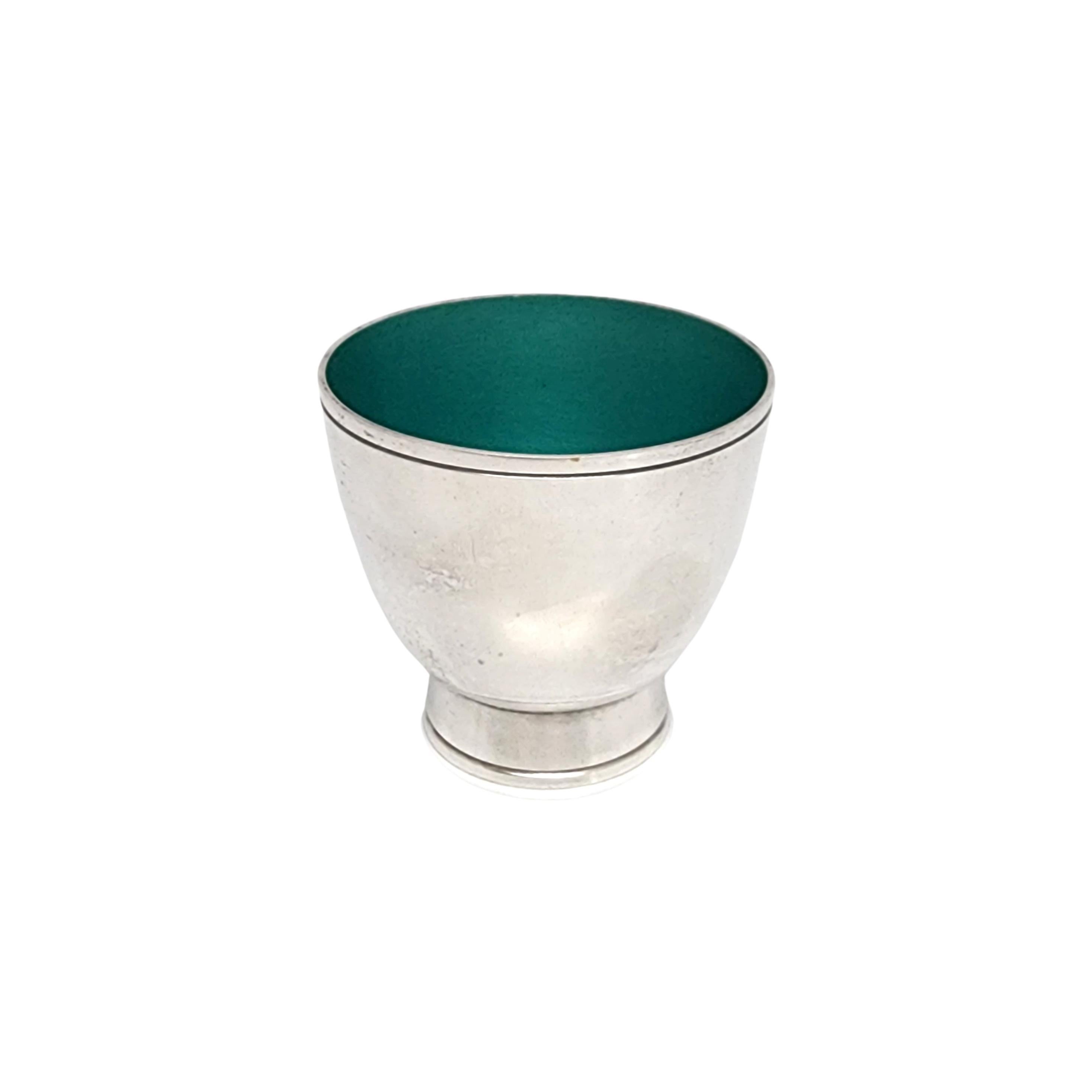 Set of 11 Towle Sterling Silver Green Enamel Punch Cups For Sale 2